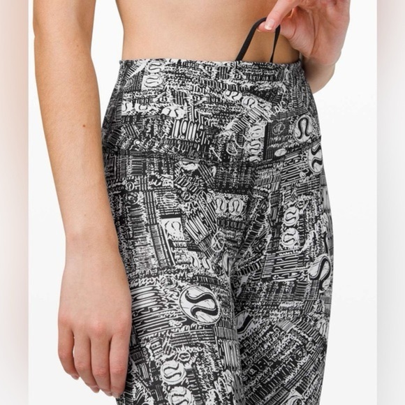 Lululemon Wunder Train High-Rise Tight 25" Tear It Up Alpine White Black - Picture 2 of 9